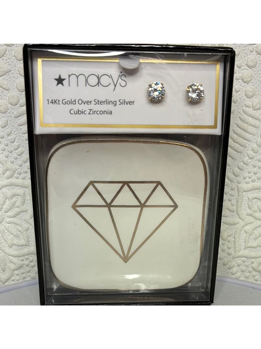 Macy's Sterling Silver Clear CZ Earrings
